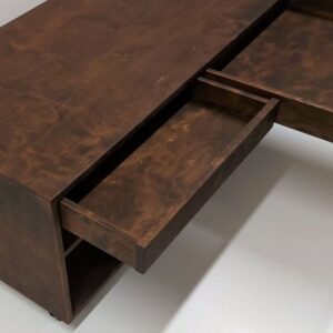 MOOWOO olohuoneen pöytä pyörillä vetolaatikot alataso auki sivusta